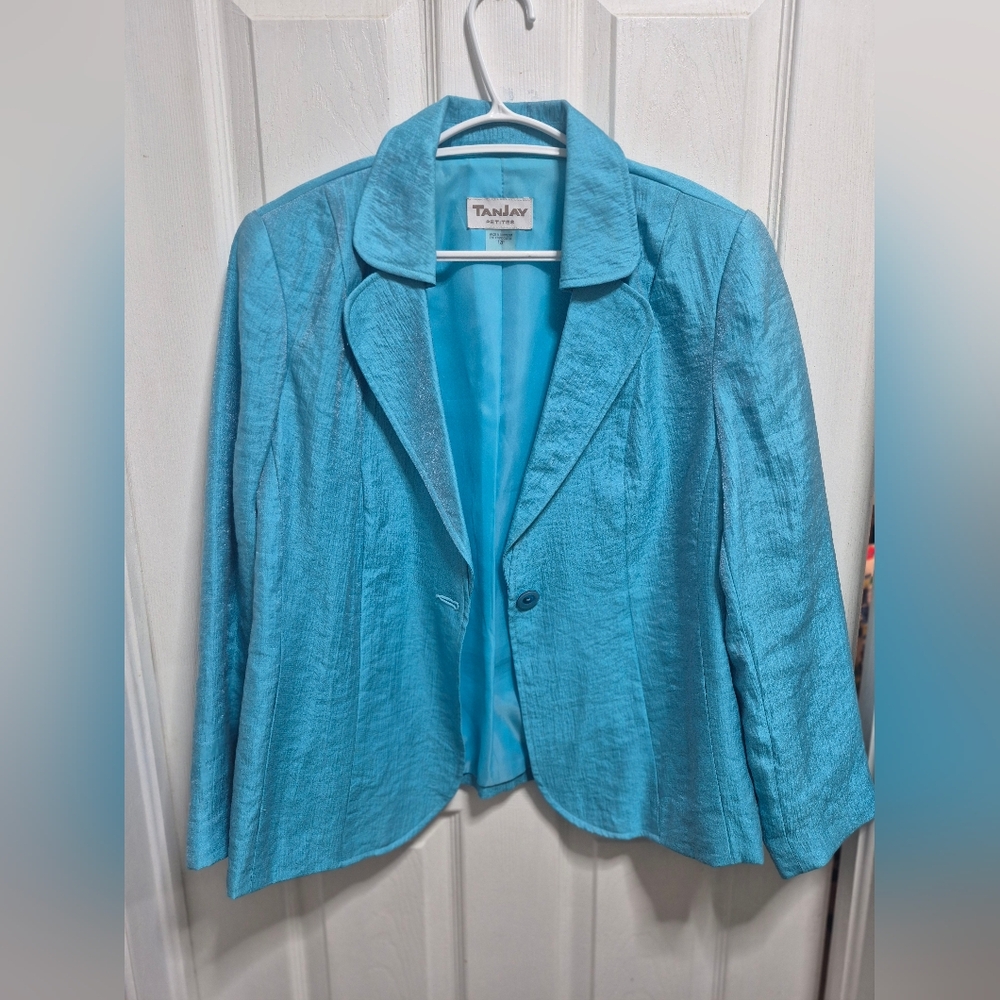 Stunning Turquoise Size 12 blazer from TanJay perfect for Spring. Immaculate.